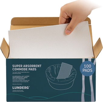 Super Absorbent Commode Pads - Medical Grade Value Pack 100 Count - for Bedside Commode Liners Disposable, Adult Commode Chair, Portable Toilet Bags or Camping - Make Life so Much Easier