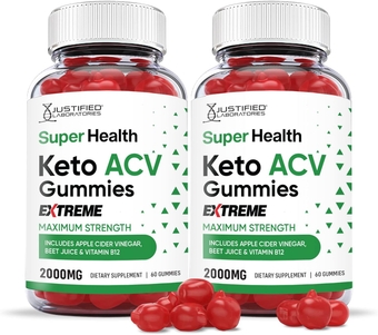 (2 Pack) Super Health Keto ACV Gummies Extreme Formula 2000MG with Pomegranate Juice Beet Root B12 120 Gummys