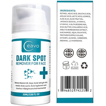 Dark Spot Remover For Face Serum With Vitamin C and E, Retinol, Salicylic Acid, Kojic Acid, Niacinamide, Azelaic acid, Lactic Acid, 4-Butylresorcinol, Licorice. Hyperpigmentation Treatment, Acne Scar Spot Treatment Fade Post-Acne Hyperpigmentation. Brown Spots, Freckle, Melasma, Sun Spots Removal for All Skin Types Blemish Dark Spot Corrector for Men and Women