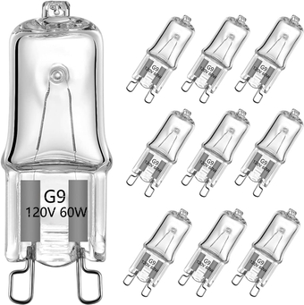 G9 JCD 60Watt 120 Volt T4 JD Type Halogen House Hold Light Bulb Crystal Clear Lense Hanging Pendant Accent Type Spot Down Lamp Chandelier Sconce Fixture Lighting 10 Pack