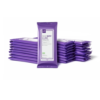 ReadyBath LUXE Body Cleansing Cloth Wipes, Scented, Extra Thick Wipes (8 Count Pack, 24 Packs)