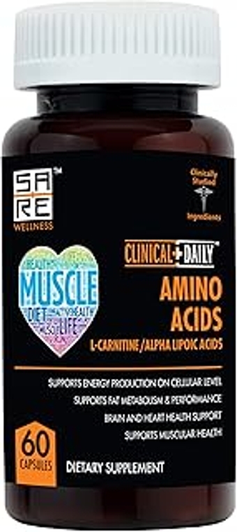 CLINICAL DAILY Acetyl L Carnitine - Alpha Lipoic Essential Amino Acids Supplements Capsules for Women, Men or Elderly- ALC...
