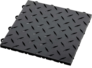 5/8" Thick Nitro Pro Interlocking Floor Tiles, Garage Floor Tile for a Stronger and Safer Garage, Workshop, Shed, or Trailer, Diamond-Top Garage Floor Covering, Graphite/Black, 20 Tiles