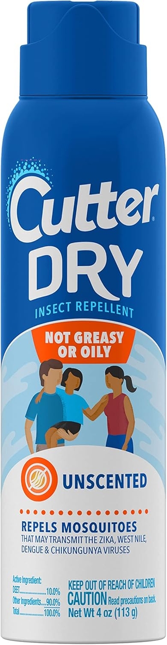 Dry Insect Repellent, Mosquito Repellent, Not Oily Or Greasy, 10% DEET , 4 Ounce (Aerosol Spray)