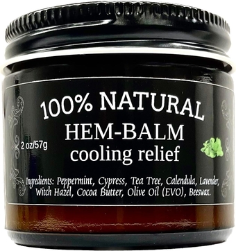 Hemorrhoid Symptom Treatment Cream & Balm with Witch Hazel Ointment. Natural Ingredients. 2 Oz.