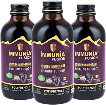 Fusion - Improve Your Immune Support. Elderberries, Elderflower and Antioxidant Berries Formula. Concentrated Polyphenols. Made with Canadian Elderberry (3 Pack)