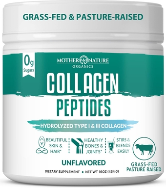 Collagen Peptides Powder Type I & III for Healthy Skin, Hair & Nails, Joint Support, and Muscle Growth, Unflavored - Hydrolyzed - Grass-Fed, Non-GMO, Keto-Friendly for Women and Men, 1lb