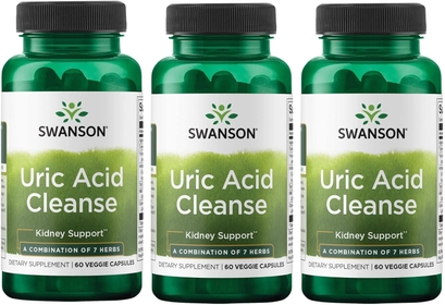 Uric Acid Cleanse - Natural Supplement Promoting Kidney Support - Features a Powerful Combination of 7 Herbs - (60 Veggie Capsules) 3 Pack