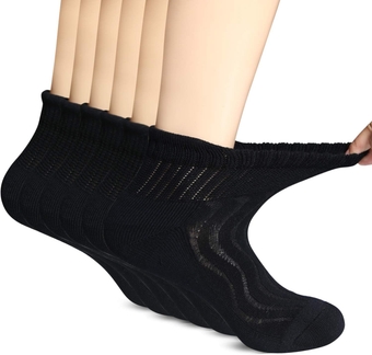 Diabetic Socks for Men Women 6 Pairs,Non-Binding Top Extra Wide Ankle/Crew Socks, for Edema Circulator 9-11 10-13 13-15