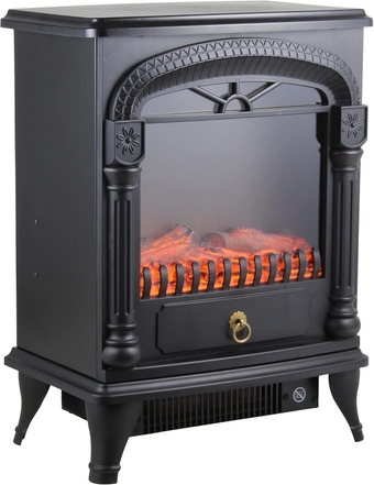 Electric Fireplace Space Heater, Traditional Warm Stove Style, Realistic 3D Flame Effect, Adjustable Thermostat, & Overheat Protection, Ideal for Home, Bedroom, & Office, 1,500W, CZFP4