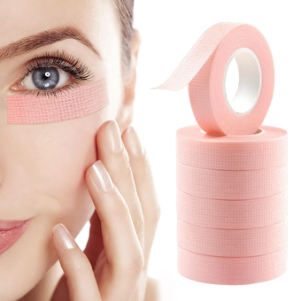 Eyelash Extension Tape 6 Rolls Pink Adhesive Fabric Eyelash Extension Tape Breathable Micropore Fabric Tape Under Eye Lash Tape for Eyelash Extension Supplies,9 m Each Roll