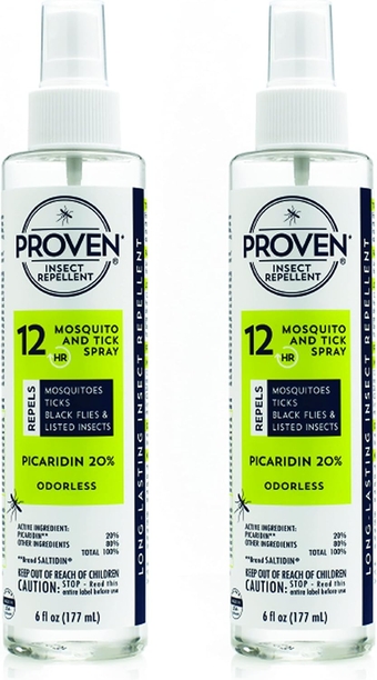 Insect Repellent Spray – Keep Mosquitoes, Ticks and Flies Off, DEET Alternative Repellent, Up to 12-Hour Protection, Great for Camping or Hiking – 6 oz, Odorless Spray, 2 Pack