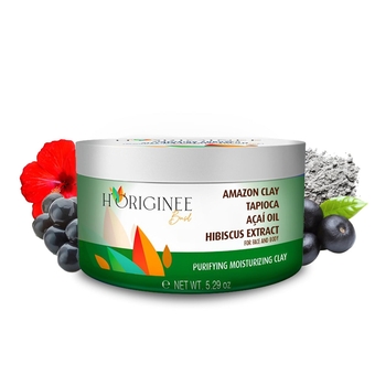 Moisturizing Purifying Clay - VEGAN - Hydration and Detox Revitalization - ia Clay, Açaí Oil, Tapioca and Hibiscus - Cruelty Free, Natural Ingredients, Hypoallergenic - H’originée  -5.29oz