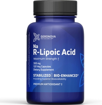 GeroNova  R-Lipoic Acid 300mg 120 Caps - Stabilized R-Alpha Lipoic Acid With Superior Bioavailability, Metabolic Activity & Healthy Aging Support - Gluten Free & Non-GMO Antioxidant Supplement