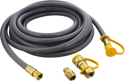 Natural Gas Grill Hose, 24ft - Flexible Gas Line Quick Connect Gas Hose 3/8in Female Flare to 3/8in Male Flare