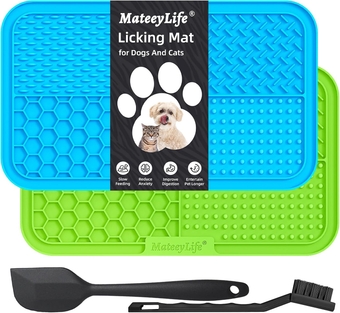 Large Lick Mat for Dogs and Cats with Suction Cups 2PCS, Dog Licking Mat for Anxiety Relief, Cat Peanut Butter Lick Pad, Dog Enrichment Toys for Boredom Reducer, Dog Treat Mat for Bathing