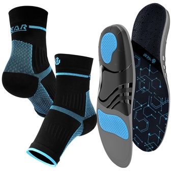 Plantar Fasciitis Relief Kit-All-Round Compression Foot Sleeves & Arch Support Orthotic Insoles for Men & Women-Fast Pain Relief & All-Day Comfort from Heel Spur, Flat Feet, High Arch