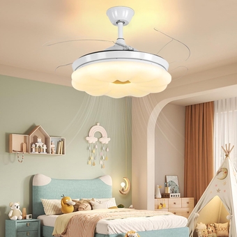 48-Inch Flower Ceiling Fan with Lights - Unique Design for Kids' Bedroom - Low Profile Ceiling Fan With Light - 6 Powerful Speeds - 812 CFM - Remote Control Ceiling Fan - White