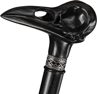Cool Plague Doctor Cane - Raven Skull - Stylish Wooden Steampunk Cane for Men and Women - Gothic Walking Stick