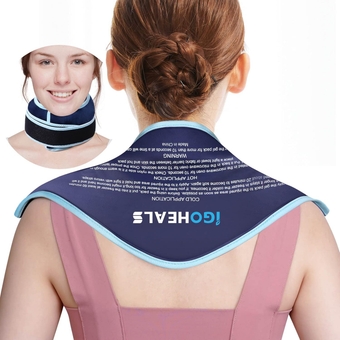 Neck Ice Pack Wrap,Reusable Hot Cold Therapy Pack,Gel Pad Cold Pack Compress Bag for Neck Shoulder Pain Relief,Heating Pad for Injuries of Lower Back,Knee,Foot,Thigh,Elbow-Soft Plush Lining
