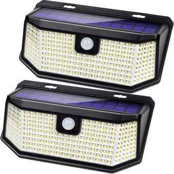 Solar lights outdoor 182 Leds 2500Lm Solar motion sensor lights IP65 Waterpro of with Wide Anglefor Patio Garden Garage Yard Front Door(2pack)