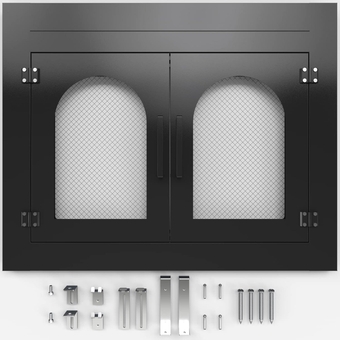 Fireplace Doors with Glass Doors Mesh Fire Place Doors Fire Place Doors Magnetic Used for Masonry Fireplace Fits Openings 30in to 37in Width, 22.7in to 29.5in Height