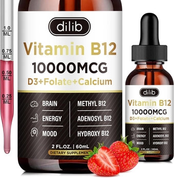 Vitamin B12 Complex 10000 mcg | Vegan Triple Liquid B-12 Drops Sublingual Supplement | Methylcobalamin & Adenosylcobalamin & Hydroxo Blend for Long-Lasting Energy and Healthy Metabolism