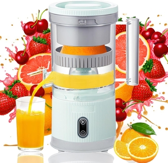 Electric Citrus Juicer Squeezer with Pulp Basket, 300ml Juicer Machine for Citrus Orange Lemon Grapefruit, Automatic Citrus Juice with USB Charging, BPA-Free, Easy to Clean (Green)