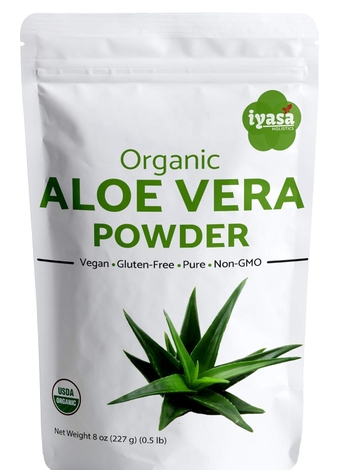 Organic Aloe Vera Powder, Aloe Barbadensis for Digestion, Cooling Face and Hair Mask, Natural Moisturizer, ONE Resealbale Pack of 8 oz/223 Gram