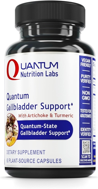 QNL Quantum Gallbladder Support - Gallbladder Supplement for Digestive Health - Includes Artichoke Extract, Turmeric, Cilantro, Milk Thistle & More - 60 Plant-Source Capsules