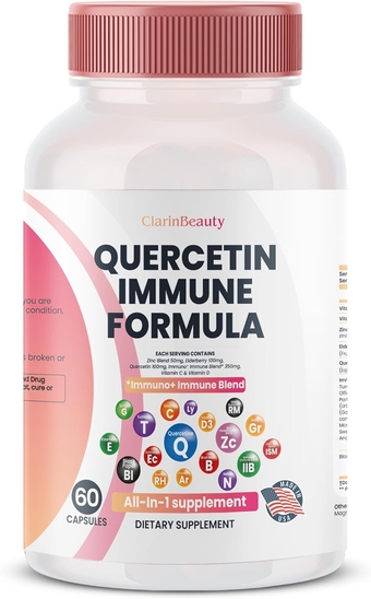 Quercetin 1000mg Zinc 50mg Vitamin C 1000mg Vitamin D 5000 IU Bromelain Elderberry & 350mg of Immune Defense Support Supplement Enriched with Artemisinin, Sea Moss, Garlic, Echinacea