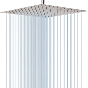 100% Metal Ultra-thin 12" Rain Shower Head Stainless Steel, Solid Copper Angle Adjustable Swivel Pivot Ball Connector, Self-cleaning Anti-clog Anti-leak High Flow Nozzles, 12-Inch Brushed Nickel