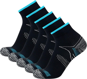 Compression Socks for Women & Men Circulation (5 Pairs) - Best Support for Arch Ankle 15-20 mmHg Best for Running Cycling