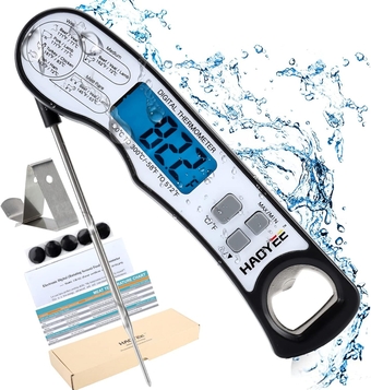 Digital Meat Thermometer, Premium Multifunctional Food Thermometer with LCD Display, Long Probe and Magnetic, Suitable for Home and Kitchen Barbecue Edible Oil Frying, Baking, etc.