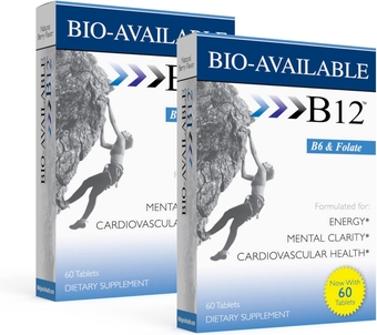 Bio Available Sublingual B12-60ct (2 Pack) - Daily Multivitamins Focus Support Formula w/Vitamins C, B6, B12, Folate & Biotin -Energy & Diet Supplement for Immune & Overall Health