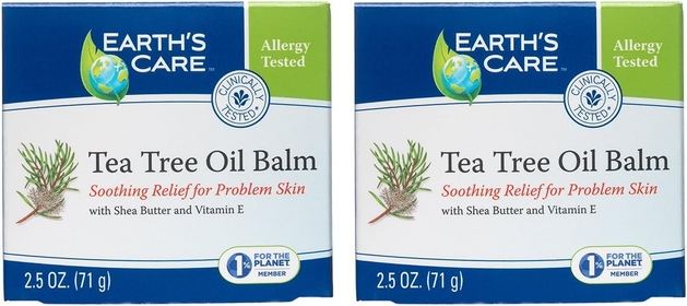 Tea Tree Oil Balm - Tea Tree Moisturizer for Problem Skin - Repair Cream with Shea Butter and Vitamin E 2.5 oz. (71 g) (2 Pack)