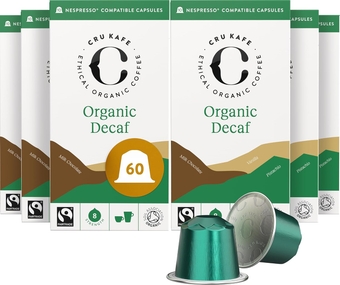 CRU  Decaf Nespresso Original-Line Compatible Coffee Pod Capsules, 60 Pods