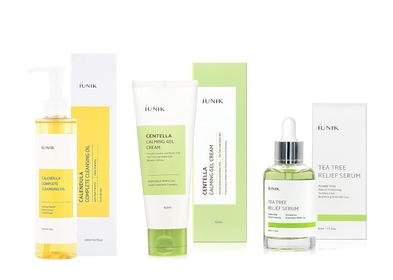 Calendula Complete Deep Cleansing Oil, 6.70 Fl Oz + Tea tree Relief Natural Facial Serum 1.71 Fl Oz + Centella Calming Recovery Gel Hydrating Cream 2.02 Fl Oz