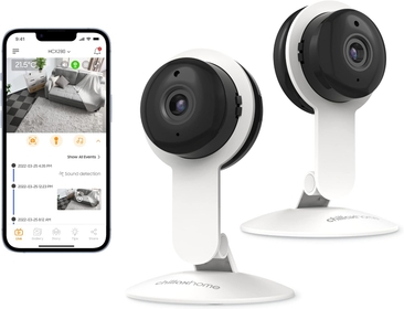 CHILLAX Smart Indoor Security Camera - WiFi Home Camera with Night Vision, Full 1080P HD Resolution On Compatible Phone App - Baby, Pet Surveillance System with Sound & Motion Sensors, Two Way Talk