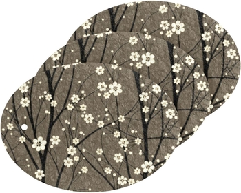 Vintage Retro Tree Branches with White Cherry Blossoms 3PCs Non-Scratch Compressed Sponges, Scrub Foam Wood Pulp Pop up Sponge, Two-Sided Dishes Oval Cleaning Kitchen Scrubber Sponges