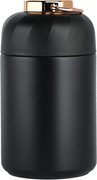 19oz Insulated Stainless Steel Food Jar, Hot And Cold Anti-scald Soup Container With Folding Spoon, Office Insulated Mug, Lunch Cup For Adults And Students To Carry (Black)