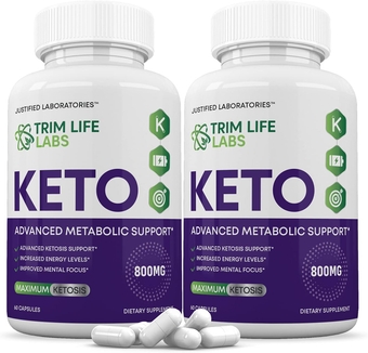 (2 Pack) Trim Life Labs Keto Pills Includes Apple Cider Vinegar Patented goBHB® Exogenous Ketones Advanced Ketogenic Supplement Ketosis Support for Men Women 120 Capsules