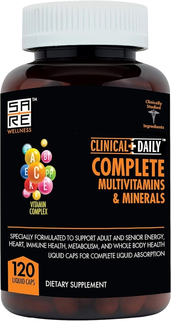 Complete Whole Food Multivitamin Supplement for Women & Men - Complete Liquid Vitamin Absorption! 42 Superfood Fruits Vegetables - Young Adult to Senior - 120 Liquid Capsules