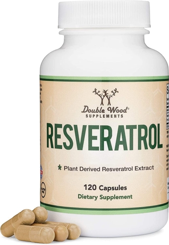 Resveratrol Supplement 500mg Per Serving, 120 Capsules (Natural Resveratrol Polygonum Root Extract Providing 50% Trans Resveratrol) Healthy Aging Support, Manufactured in The USA by Double Wood