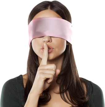 Satin Sleep Eye Mask - Comfortable Eye Blindfold for Sleeping Women Men Valentine's Day Gift Soft Adjustable Breathable Eye Mask Side Sleeper Night Travel Pure Black and Pink 160cm/63in