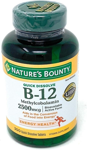 Vitamin B-12 2500 mcg, 300 Quick Dissolve Tablets