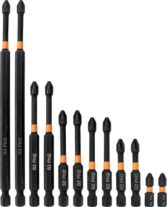 Yakamoz 12Pcs Magnetic Phillips Screwdriver Bit Set 1/4 Inch Hex Shank Phillip 2 Screwdriver Bits PH2 Phillips Head Drill Bits for Impact Driver Power Tool