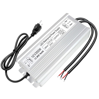12V LED Driver, 350W IP67 Waterproof Outdoor Power Supply,AC 110-260V to DC 12V 29.1A Low Voltage Transformer, Adapter with 3-Prong Plug for LED Light, Computer Project, Outdoor Use