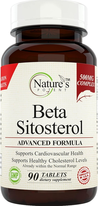 Beta Sitosterol (500 Mg) Prostate Supplement for Men - Supports Frequent Urination, Prostate Health & Healthy Cholesterol Levels 90 (Tablets)