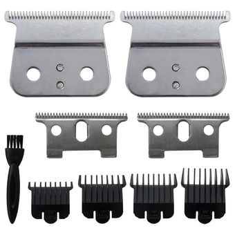 Pack of 2 Sliver Replacement T Blade Fit for Andis #04710#04521 with Clipper Guard, Limit Comb (1.5mm, 3mm, 6mm, 9mm)+Brush, Ceramic